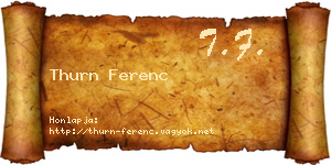 Thurn Ferenc névjegykártya